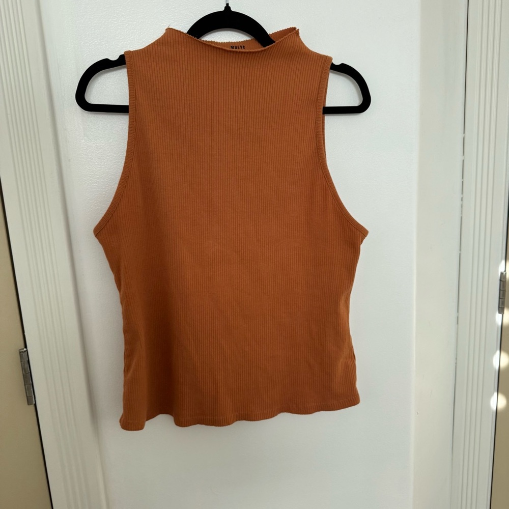 Anthropologie Maeve Mock-neck Ribbed Tank SIZE XL